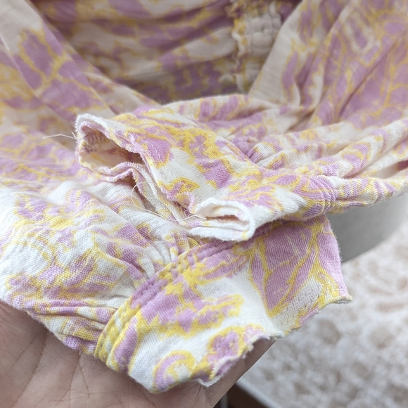 NWT Free People Say The Word Floral Runched Top Boho Western Balloon Sleeve Sm - Picture 8 of 15
